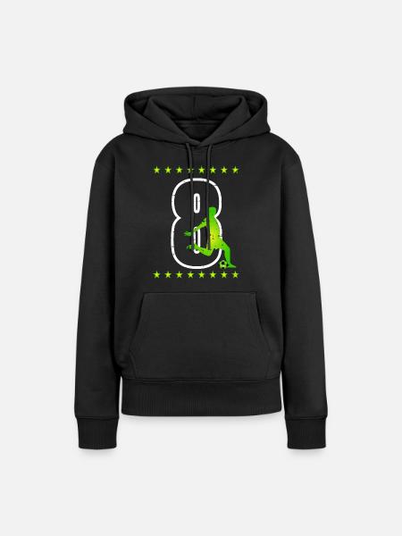 Fußball Trikotnummer 08 - Frauen Premium Bio Hoodie - Schwarz