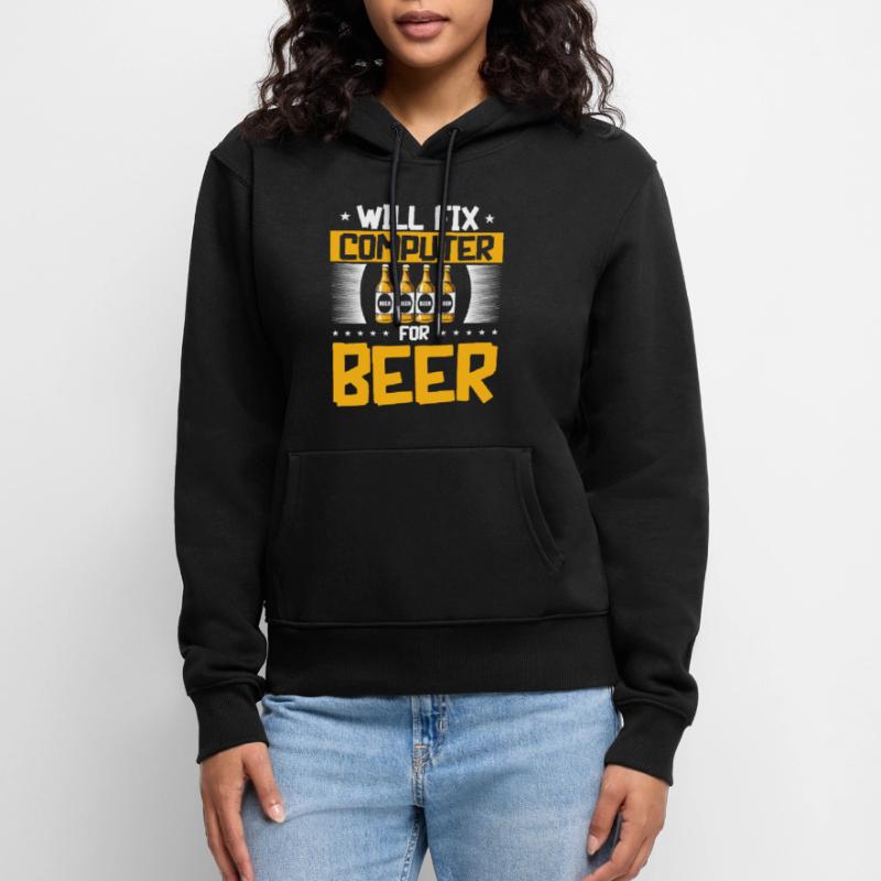 Réparera le support informatique du programmeur de bière informatique Sweat à capuche Premium bio Femme