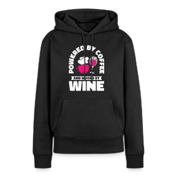 Buveur de vin de café Buveur de vin caféiné - Sweat à capuche Premium bio Femme - noir - Devant - Julia (174cm)