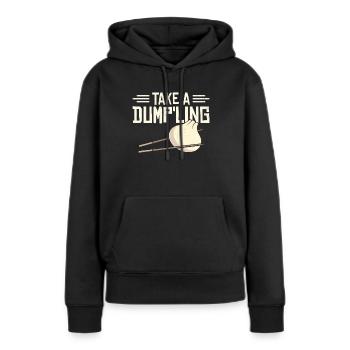 Boulettes Cuisine asiatique Fan de nourriture chinoise - Sweat à capuche Premium bio Femme - noir - Devant - Julia (174cm)