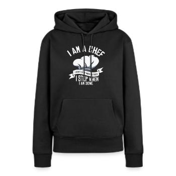 Chef Cuisine Repas Chefs culinaires - Sweat à capuche Premium bio Femme - noir - Devant - Julia (174cm)