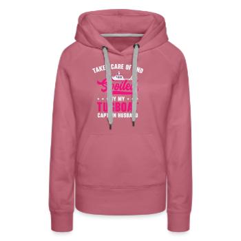 Tugboat Spoiled Tugboat Captain Ehemann Segeln - Frauen Premium Bio Hoodie - Malve - Vorne - Isabella (175cm)