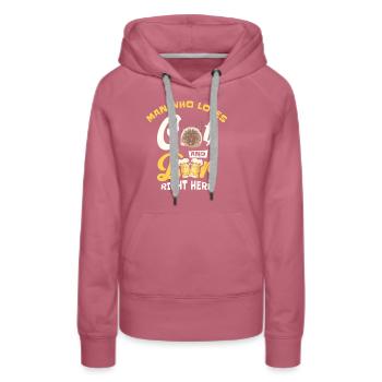 L’homme, les chats et la consommation de bière - Sweat à capuche Premium bio Femme - mauve - Devant - Isabella (175cm)