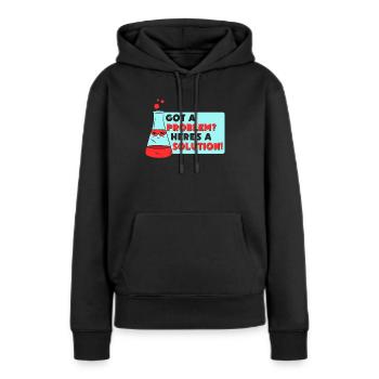 Résolution de problèmes Résolution scientifique - Sweat à capuche Premium bio Femme - noir - Devant - Julia (174cm)