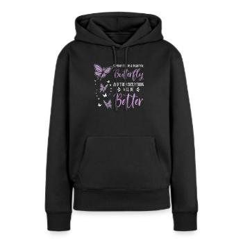 Himmlischer Schmetterling Mystische - Frauen Premium Bio Hoodie - Schwarz - Vorne - Julia (174cm)