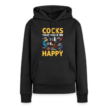 Erwachsene männliche Vögel Sammlung Hahn Lustige - Frauen Premium Bio Hoodie - Schwarz - Vorne - Julia (174cm)