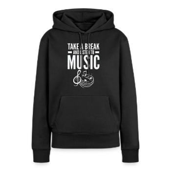 Serenity Music Lover Entspannende Pause - Frauen Premium Bio Hoodie - Schwarz - Vorne - Julia (174cm)