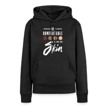 Encourager la positivité Motiver - Sweat à capuche Premium bio Femme - noir - Devant - Julia (174cm)
