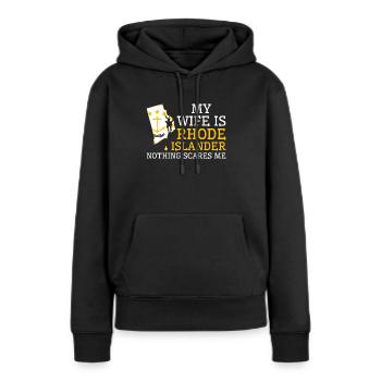 Rien ne me fait peur Rhode Islander Mme Rhode - Sweat à capuche Premium bio Femme - noir - Devant - Julia (174cm)