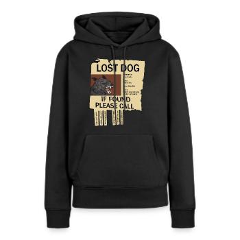 Hellhound disparu - Sweat à capuche Premium bio Femme - noir - Devant - Julia (174cm)