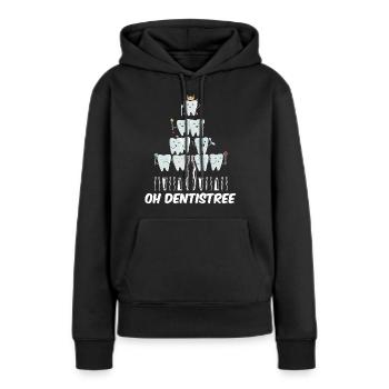 Oh Dentistree Sweet Tooth Arbre de Noël - Sweat à capuche Premium bio Femme - noir - Devant - Julia (174cm)