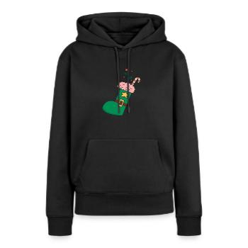 Chaussette de Noël - Sweat à capuche Premium bio Femme - noir - Devant - Julia (174cm)