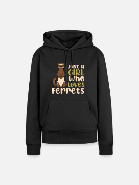 Frettchen - Frauen Premium Bio Hoodie - Schwarz