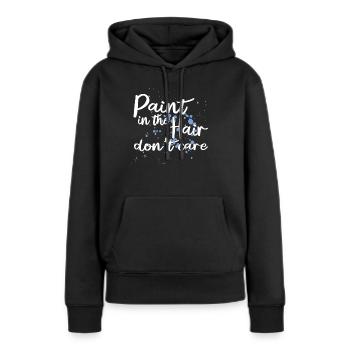 Peintre Vernisseur Fun - Sweat à capuche Premium bio Femme - noir - Devant - Julia (174cm)