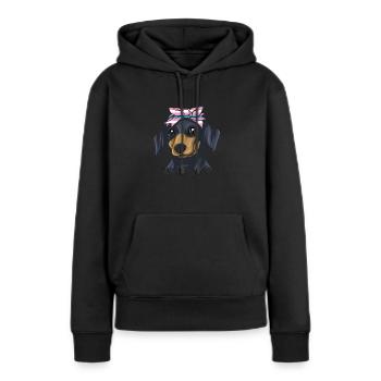 Dachshund Geschenk Dixie Wiener Doxie Dackel - Frauen Premium Bio Hoodie - Schwarz - Vorne - Julia (174cm)