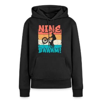 9. Geburtstag Bmx 9 Jahre Geschenk - Frauen Premium Bio Hoodie - Schwarz - Vorne - Julia (174cm)
