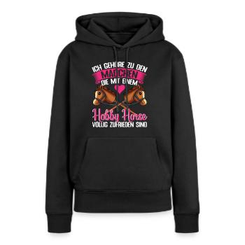 Hobby Horse Pferd Reiterin - Frauen Premium Bio Hoodie - Schwarz - Vorne - Julia (174cm)