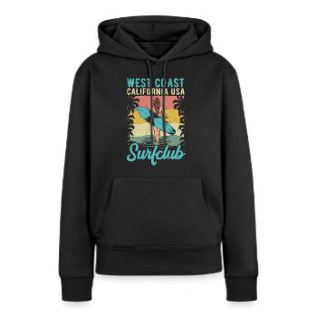 West Coast California USA Surf Club - Frauen Premium Bio Hoodie - Schwarz - Vorne - Julia (174cm)