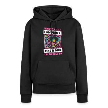 Schnorcheln Witzig - Frauen Premium Bio Hoodie - Schwarz - Vorne - Julia (174cm)