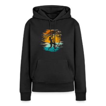 Kletterin Bergsteigerin klettern geschenk frau - Frauen Premium Bio Hoodie - Schwarz - Vorne - Julia (174cm)