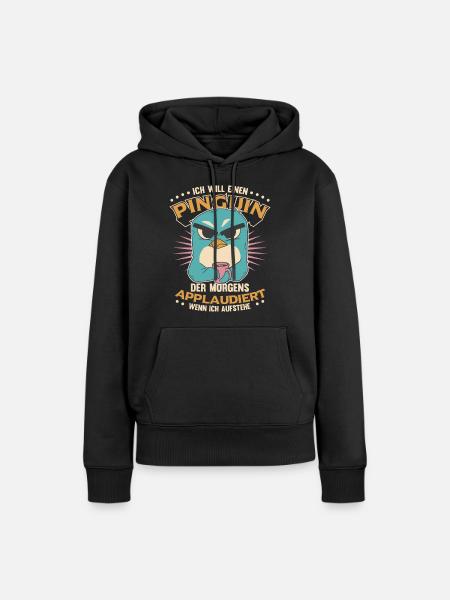 Sarkasmus für Langschläfer - Frauen Premium Bio Hoodie - Schwarz