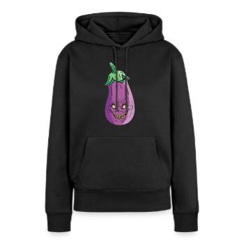 Halloween Auberginenmonster Gesundes Essen - Frauen Premium Bio Hoodie - Schwarz - Vorne - Julia (174cm)