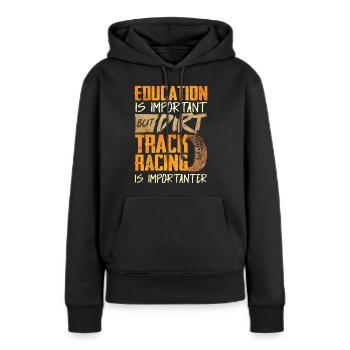 Course sur piste de terre - Sweat à capuche Premium bio Femme - noir - Devant - Julia (174cm)
