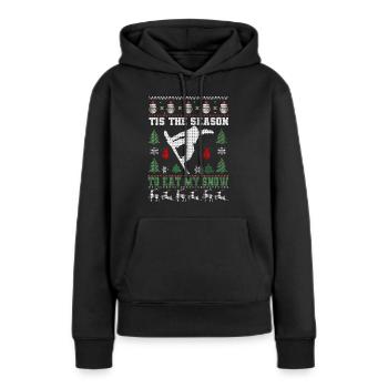 Snowboard Weihnachtsoutfit für den Winterurlaub - Frauen Premium Bio Hoodie - Schwarz - Vorne - Julia (174cm)