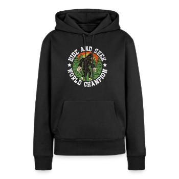 Sasquatch Bigfoot Forschungsteam - Frauen Premium Bio Hoodie - Schwarz - Vorne - Julia (174cm)