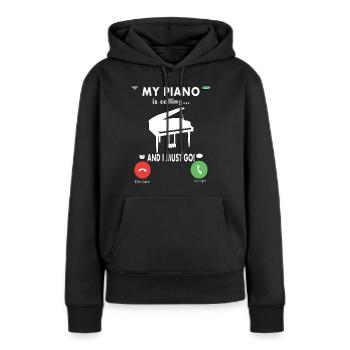 Pianiste Pianiste Piano - Sweat à capuche Premium bio Femme - noir - Devant - Julia (174cm)