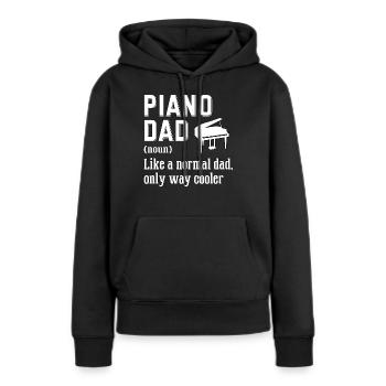 Pianiste Pianiste Piano - Sweat à capuche Premium bio Femme - noir - Devant - Julia (174cm)