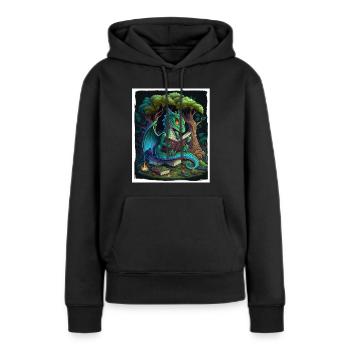 Bücher Buch Drach Fabel Fantasie Saga Lesen - Frauen Premium Bio Hoodie - Schwarz - Vorne - Julia (174cm)