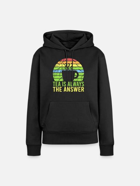 Teeliebhaber Geschenke - Frauen Premium Bio Hoodie - Schwarz