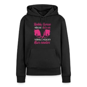 Hobby Horsing Reiterin Reitsport - Frauen Premium Bio Hoodie - Schwarz - Vorne - Julia (174cm)