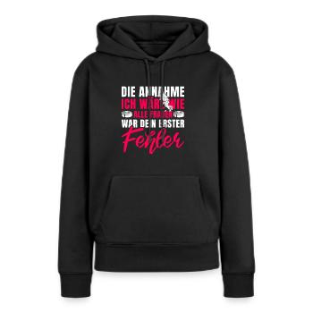 Eishockey Mädchen Eishockeyspielerin - Frauen Premium Bio Hoodie - Schwarz - Vorne - Julia (174cm)