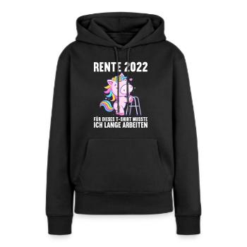 Retraité 2023 Retraité 2023 Pension 2023 - Sweat à capuche Premium bio Femme - noir - Devant - Julia (174cm)