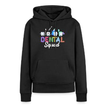 Technicien dentaire, cadre dentaire, hygiéniste dentaire - Sweat à capuche Premium bio Femme - noir - Devant - Julia (174cm)