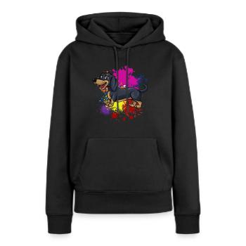 Dachshund Geschenk Dixie Wiener Doxie Dackel - Frauen Premium Bio Hoodie - Schwarz - Vorne - Julia (174cm)