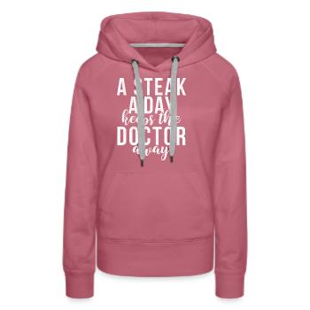 Steak Lover Steak Geschenk - Frauen Premium Bio Hoodie - Malve - Vorne - Isabella (175cm)