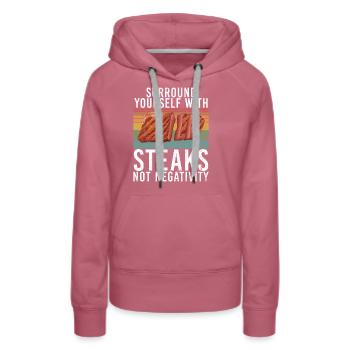 Steak-Liebhaber-Steak-Geschenk - Frauen Premium Bio Hoodie - Malve - Vorne - Isabella (175cm)