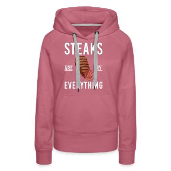 Steak Lover Steak Geschenk - Frauen Premium Bio Hoodie - Malve - Vorne - Isabella (175cm)