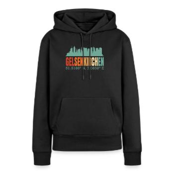 Gelsenkirchen - Frauen Premium Bio Hoodie - Schwarz - Vorne - Julia (174cm)