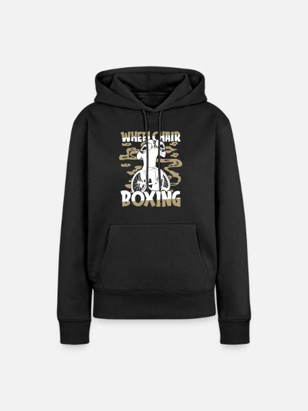 Boxen Boxer Rollstuhl - Frauen Premium Bio Hoodie - Schwarz