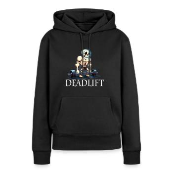 Soulevé de terre Skeleton Bodybuilding Sport Soulevé de terre - Sweat à capuche Premium bio Femme - noir - Devant - Julia (174cm)