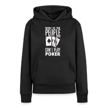 Joueur de poker Joueur de poker Cadeau de poker - Sweat à capuche Premium bio Femme - noir - Devant - Julia (174cm)