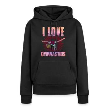 Gymnastik Mädchen Turnen Akrobatik - Frauen Premium Bio Hoodie - Schwarz - Vorne - Julia (174cm)