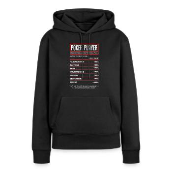 Joueur de poker Joueur de poker Cadeau de poker - Sweat à capuche Premium bio Femme - noir - Devant - Julia (174cm)