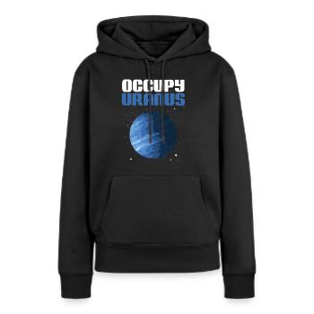 Uranus - Sweat à capuche Premium bio Femme - noir - Devant - Julia (174cm)