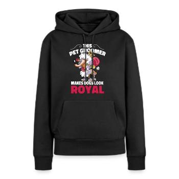 Lustige Hundepflege Pudel Hund Cartoon - Frauen Premium Bio Hoodie - Schwarz - Vorne - Julia (174cm)