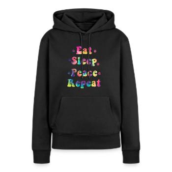 Hippie - Sweat à capuche Premium bio Femme - noir - Devant - Julia (174cm)